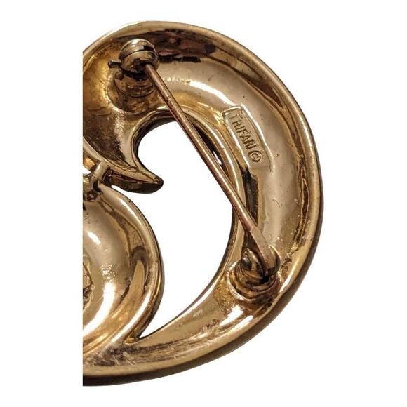 Vintage Crown Trifari Gold Tone‎ Swirl Brooch Wave Pin Signed - Picture 3 of 3